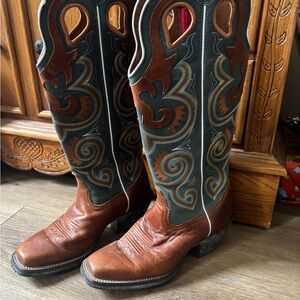 Tony Lama Brown and Black Western Boots